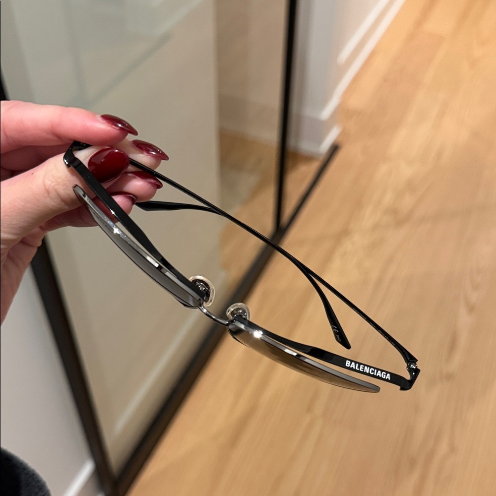 Authentic Balenciaga Silver and Black Sunglasses - Picture 5 of 8
